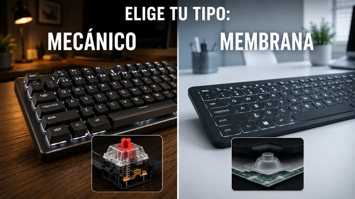 Teclado mecánico o de membrana para teletrabajar: cuál es mejor para ti en 2026